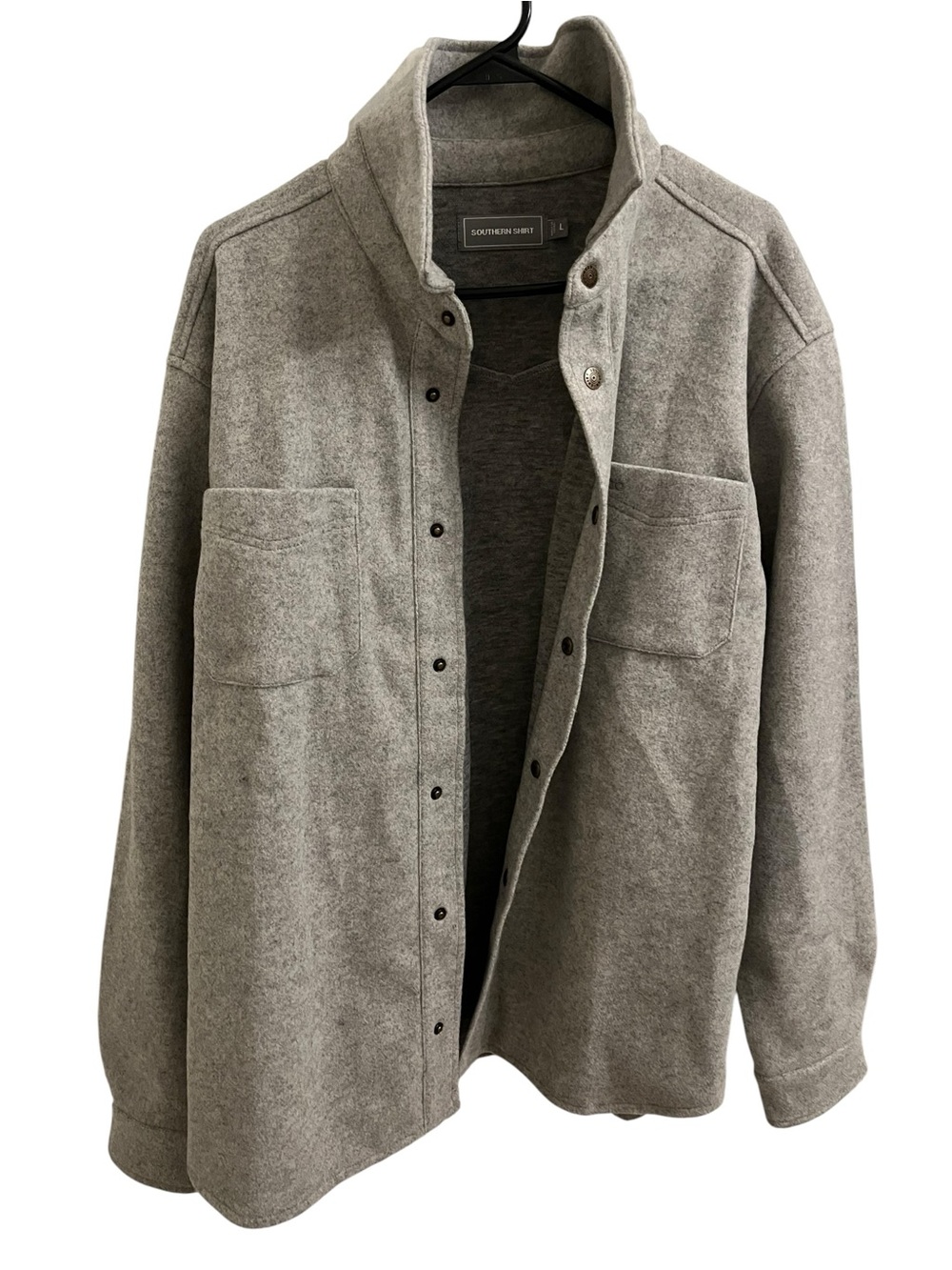 The Southern Shirt Company Gray Snap-Front Shacket